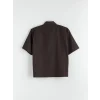 LCW Vision Kahverengi Rahat Kalıp Kısa Kollu Erkek Gömlek