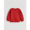 LCW baby Kırmızı Ayıcık Baskılı Kız Bebek Sweatshirt