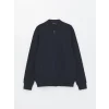LCWAIKIKI Classic Lacivert Kolej Yaka Uzun Kollu Erkek Fermuarlı Sweatshirt