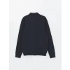 LCWAIKIKI Classic Lacivert Kolej Yaka Uzun Kollu Erkek Fermuarlı Sweatshirt