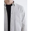 SOUTHBLUE Ekru Regular Fit Uzun Kollu Ekose Erkek Oduncu Gömlek