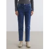 LCWAIKIKI Classic İndigo Slim Mom İçi Şardonlu Kadın Jean Pantolon