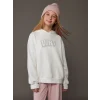 LCW Kids Ekru Kapüşonlu Kız Çocuk Kalın Sweatshirt