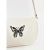 LCW ACCESSORIES Ekru Kelebek Baskılı Kız Çocuk Kol Çantası