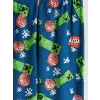 LCW Kids Petrol Bisiklet Yaka Minecraft Baskılı Erkek Çocuk Pijama Takımı