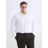 LCW BUSINESS Beyaz Büyük Beden Slim Fit Uzun Kollu Oxford Erkek Gömlek