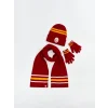 LCW ACCESSORIES Kırmızı Galatasaray Nakışlı Erkek Çocuk Atkı Bere Eldiven Seti