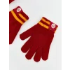 LCW ACCESSORIES Kırmızı Galatasaray Nakışlı Erkek Çocuk Atkı Bere Eldiven Seti