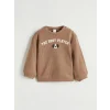 LCW baby Kahverengi Baskılı Erkek Bebek Sweatshirt