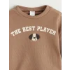 LCW baby Kahverengi Baskılı Erkek Bebek Sweatshirt