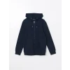 LCWAIKIKI Classic Lacivert Kapüşonlu Uzun Kollu Erkek Fermuarlı Sweatshirt