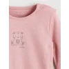 LCW baby Pembe Kalp ve Ayıcık Baskılı Kız Uzun Kollu Kız Bebek Çıtçıtlı Body 2li