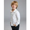 LCW Kids Beyaz Regular Fit Baskılı Erkek Çocuk Gömlek