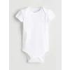 LCW baby Ekru Basic Unisex Bebek Çıtçıtlı Bodysuit