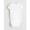 LCW baby Ekru Basic Unisex Bebek Çıtçıtlı Bodysuit