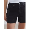 XSIDE Siyah Mom Fit Yırtık Detaylı Kadın Jean Şort