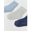 LCW baby Mavi Basic Erkek Bebek Havlu Soket Çorap 3lü
