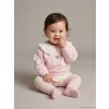 LCW baby Pembe Bebe Yaka Kız Bebek Sweatshirt ve Tayt