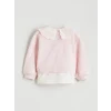 LCW baby Pembe Bebe Yaka Kız Bebek Sweatshirt ve Tayt