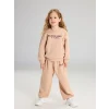 LCW Kids Bej Bisiklet Yaka Kız Çocuk Sweatshirt ve Pantolon