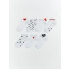 LCW Kids Beyaz Desenli Kız Çocuk Patik Çorap 7li