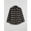 LCW Vision Siyah Ekose Oversize Kadın Gömlek