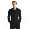 LCW BUSINESS Siyah Slim Fit Uzun Kollu Oxford Erkek Gömlek