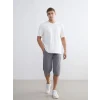 LCWAIKIKI Classic Gri Standart Kalıp Erkek Bermuda Şort