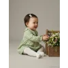 LCW baby Yeşil Bebe Yaka Çiçekli Müslin Kız Bebek Elbise