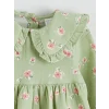 LCW baby Yeşil Bebe Yaka Çiçekli Müslin Kız Bebek Elbise