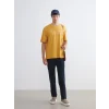 XSIDE Sarı Bisiklet Yaka Baskılı Penye Erkek Tişört