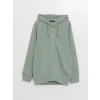 LCWAIKIKI Classic Yeşil Kapüşonlu Uzun Kollu Erkek Fermuarlı Sweatshirt