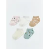 LCW baby Yeşil Kız Bebek Patik Çorap 5li Paket