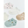LCW baby Yeşil Kız Bebek Patik Çorap 5li Paket