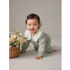 LCW baby Yeşil Bebe Yaka Nakışlı Uzun Kollu Kız Bebek Takım