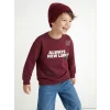 LCW Kids Bordo Bisiklet Yaka Baskılı Erkek Çocuk Kalın Sweatshirt