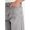Defacto F4057AXNM18 Gri 90s Slim Fit Düz Paça Jean Pantolon