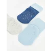 LCW baby Mavi Baskılı Erkek Bebek Soket Çorap 3lü