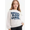 Defacto G3801A8GR85 Gri Kız Çocuk Relax Fit Bisiklet Yaka Baskılı Sweatshirt