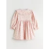 LCW Kids Pembe Bebe Yaka Puantiyeli Kız Çocuk Elbise
