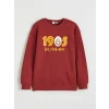 LCW Kids Kırmızı Galatasaray Baskılı Erkek Çocuk Kalın Sweatshirt