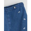 LCW Kids İndigo Kurdele Nakışlı Kız Çocuk Jean Şort