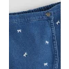 LCW Kids İndigo Kurdele Nakışlı Kız Çocuk Jean Şort