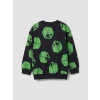 LCW Kids Siyah Minecraft Baskılı Erkek Çocuk Sweatshirt