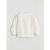 LCW baby Ekru Nakışlı Kız Bebek Sweatshirt ve Tayt