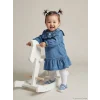 LCW baby Mavi Bebe Yaka Kız Bebek Jean Elbise