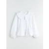 LCW Kids Beyaz Bebe Yaka Kız Çocuk Gömlek