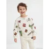 LCW Kids Ekru Minecraft Baskılı Erkek Çocuk Sweatshirt