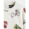 LCW Kids Ekru Minecraft Baskılı Erkek Çocuk Sweatshirt
