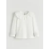 LCW Kids Ekru Bebe Yaka Kız Çocuk Bluz